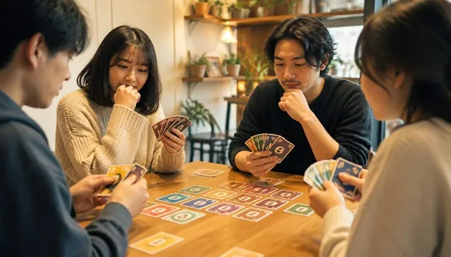初めてのボードゲームを楽しむ様子